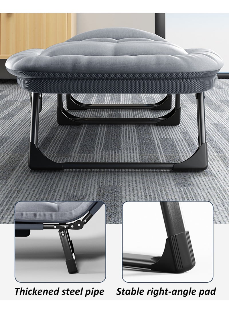 YY-ريشير سرير تخييم قابل للطي محمول مع مرتبة، 66×200 سم، مسند ظهر قابل للتعديل، كرسي استرخاء مكتبي، سرير فردي مريح للاستخدام الخارجي والمنزلي - Image 3